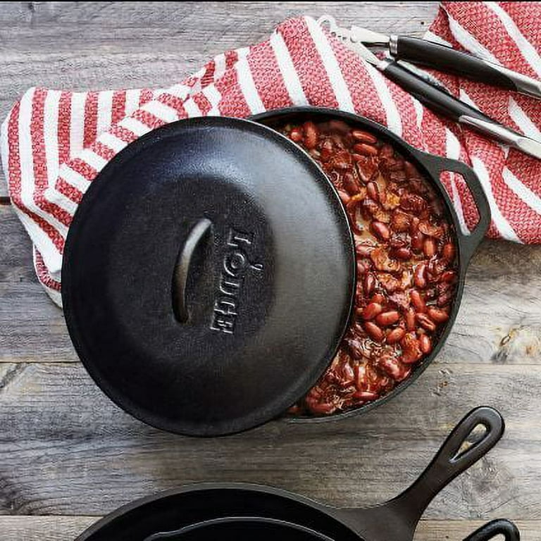 Lodge 3 Quart Enameled Cast Iron Dutch Oven with Lid – Dual Handles – Oven  Safe up to 500° F or on Stovetop - Use to Marinate, Cook, Bake, Refrigerate  and Serve – Island Spice Red: Home & Kitchen 