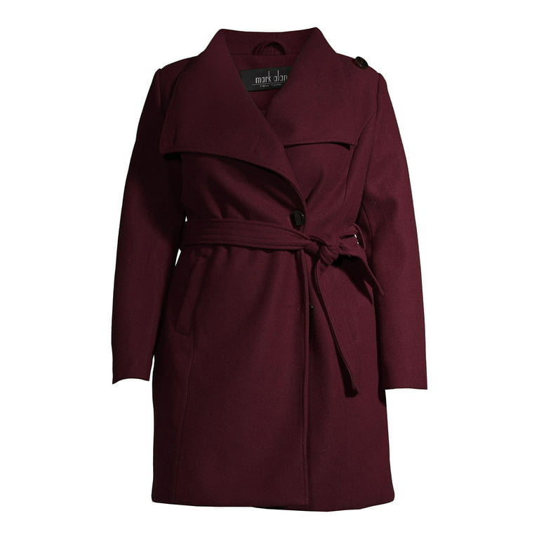 Mark Alan Women's Plus Size Asymmetrical Belted Wrap Coat