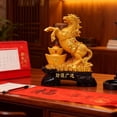 thumbnail image 5 of Golden Horse Figurine Resin Statue With Golden Ingots For Home Decor And Wealth Display, 5 of 8