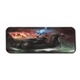 thumbnail image 1 of Fantasy World Computer Mouse Pad, Thunder Wrath in Viking Thorn Ship Floating in Fiery Waves Odin Narrative, Rectangle Non-Slip Rubber Mousepad Large, 31" x 12" Gaming Size, Grey Orange, by Ambesonne, 1 of 2