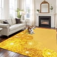 thumbnail image 2 of Large Area Rugs for Living Room Bedroom, Yellow Golden Floral 6'x9' Rug Washable Carpet Runner Indoor Outdoor, Spring Summer Shiny Flowers Non Slip Floor Mats Rug for Kitchen, Playroom, 2 of 8
