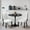 Black-white/Black 24 Inch Table, variant on Kitchen Table and Chairs for 2, 31.5" Dining Table Set for 2 with Velvet Upholstered Chairs, 3 Piece Round Kitchen Table Set, Dining Room Table Set for Small Space, Apartment, Black/Black