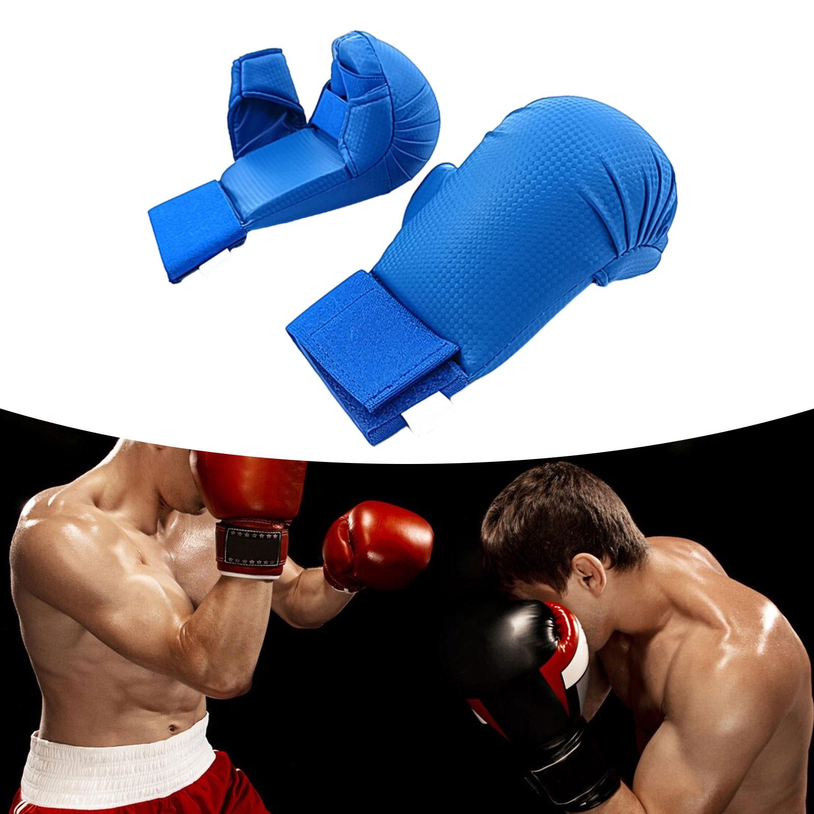 harayaa Boxing Gloves Karate Gloves Leather Lightweight Breathable Mma Gloves Kickboxing blue L