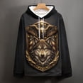 thumbnail image 5 of LAOLIUSN Men's 3d Print Wolf And Bald Eagle Graphic Hoodie Animal Themed Sweatshirt, S-4XL, 5 of 7