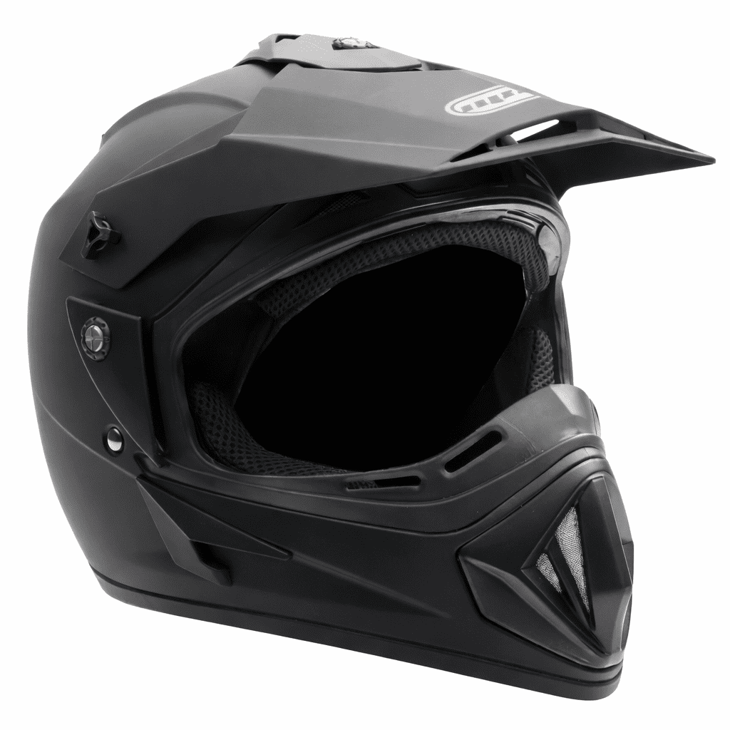MMG Adult Motorcycle Off Road Helmet Combo, Includes Riding Gloves and Goggles. Size: Large - Color: Matte Black