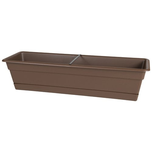 Bloem DCBT18-908 Dura Cotta Window Box Planter w//Tray 18 Charcoal 2 Gallon