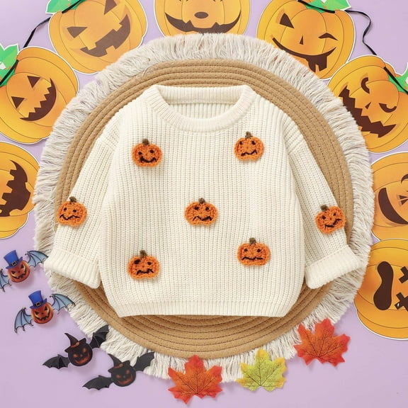 Bnwani Halloween Long Sleeve Toddler Shirts Plain Crew Neck Tops 12-24 Momths