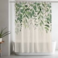 thumbnail image 5 of Green Leaves Standard Shower Curtain Set, Waterproof Shower Curtains for Bathroom, Summer Botanical Washable Fabric Bath Curtain for Bathtub with Hooks 72x72 Inches Watercolor Weeping Rustic, 5 of 9