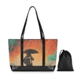 thumbnail image 7 of FORMRS Canvas Laptop Tote Bag for Women with 15.6" Computer Compartments Shoulder Handbag, Astronaut in Rain, 7 of 7