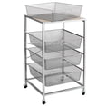 thumbnail image 4 of Patiojoy Steel Mesh Drawers Utility Storage Shelves 4-Drawer Organizer on Wheel, 4 of 5