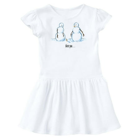 

Inktastic Bless You Sneezing Snowman Gift Toddler Girl Dress