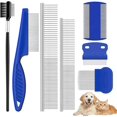thumbnail image 1 of Pet Flea Combs, Flea Combs, 7 Pcs Stainless Steel Flea Lice Comb for Small, Medium and Large Pets (Blue), 1 of 8