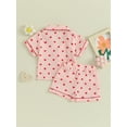 thumbnail image 3 of Bagilaanoe 2Pcs Toddler Baby Girl  Valentine's Day Pajamas Set Heart Print Short Sleeve Shirt and Shorts 6M 12M 18M 24M 3T 4T Kids Sleepwear Loungewear, 3 of 7
