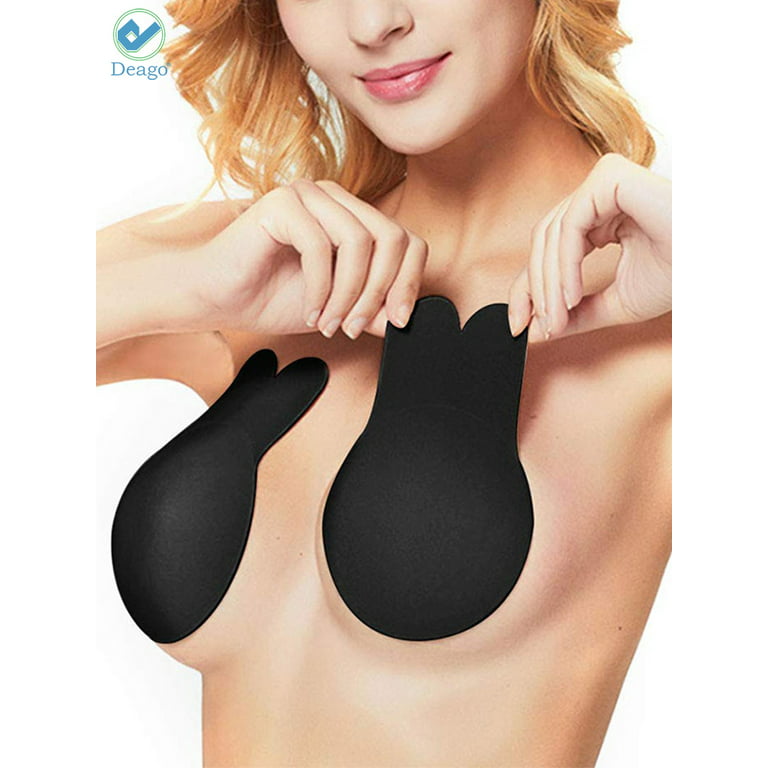 Deago 2 Pairs Adhesive Bra Invisible Bra Strapless Backless Breast Lift  Nipplecovers Sticky Rabbit Bra 