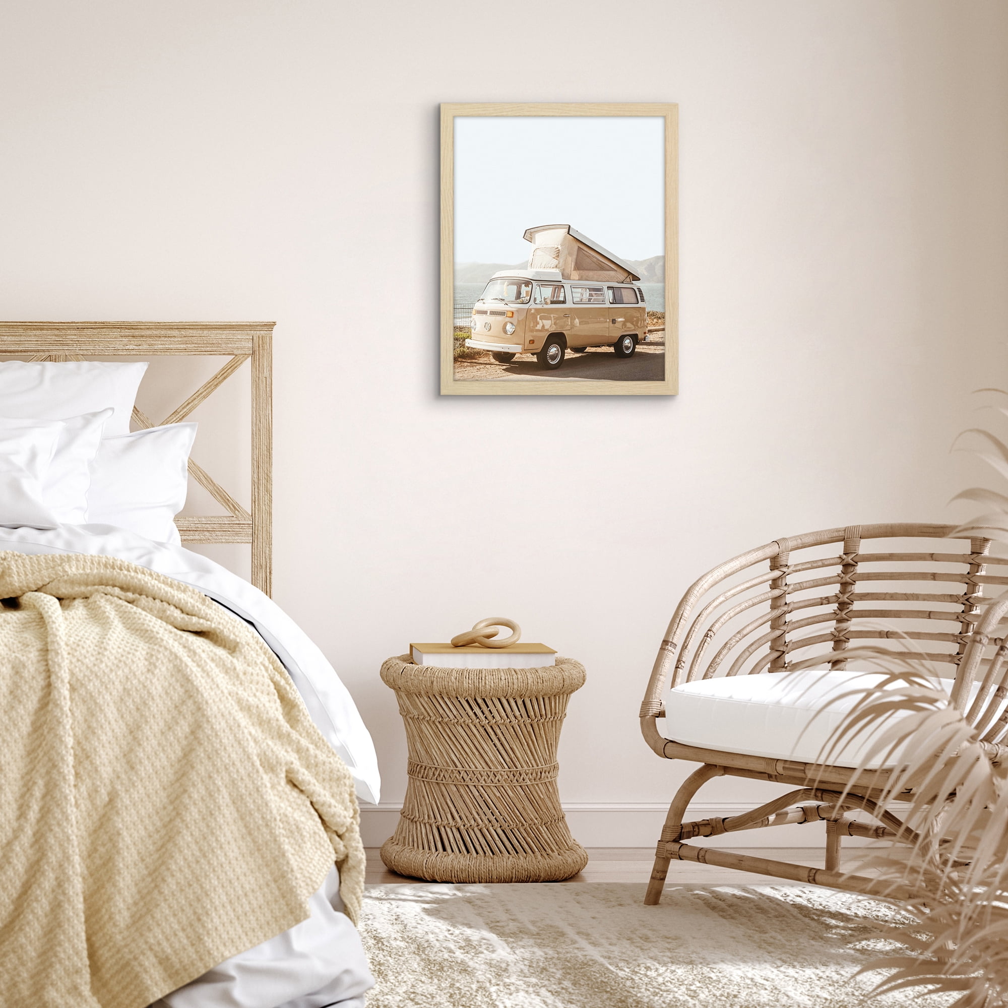 Americanflat 16x20 Picture Frame with Polished Plexiglass Wide Frames Made Vertical Horizontal - Natural Oak