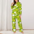 thumbnail image 2 of Sigee Green Apple for Women’s Pajama Sets Long-Sleeved Pjs Sets for Women 2 piece Sleepwear-X-Large, 2 of 7