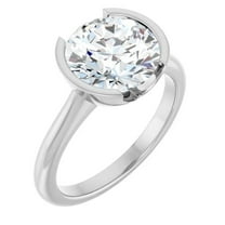 Evadne 3 Carat Moissanite Engagement Ring Bezel Solitaire Round