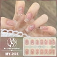 thumbnail image 2 of 16 puntas de pegatinas para uñas sin hornear, flores brillantes de larga duración en verano, tiras para uñas, parche deslizante, calcomanía de cubierta completa, 2 of 7