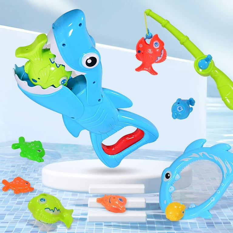 Baby Bath Toys for Toddlers 1 2 3 Years Boys Girls,Shark Grabber Toy Fishing Game Bathtub Toys for Kids 2-4 Year, Size: 13 x 10.2 x 2.4