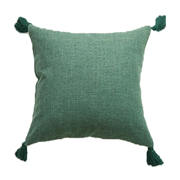 Wovilon Japanese Cotton And Linen Pillowcase Home Cushion Plain Pillowcase Tassel Cushion Cover