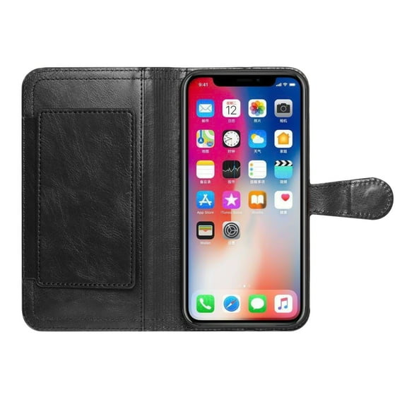 For Google Pixel 7 Wallet Premium PU Vegan Leather ID Card Money Holder with Magnetic Closure - Black