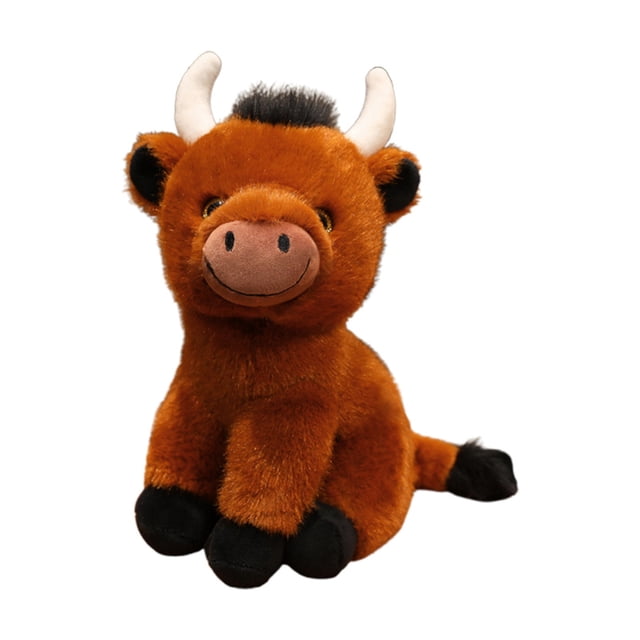Peluche de vaca de tela suave, juguete de peluche mimoso, diseño realista, costuras seguras, para niños, adultos, decoración del hogar, regalo de cumpleaños