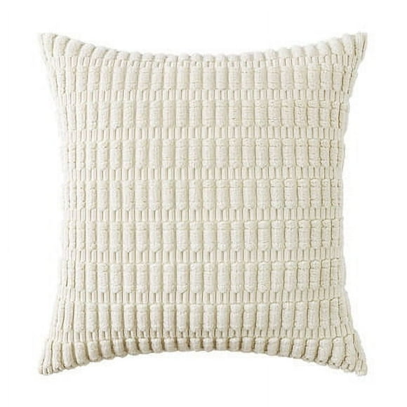 Nvzi 3 fundas de almohada de color sólido con diseño de grano de trigo simple, una funda de almohada simple en un color sólido de 15,75 x 15,75 pulgadas (blanco)