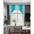 thumbnail image 4 of Turquoise Ombre Kitchen Swag Valances for Windows, Modern Abstract Art Swag Valances Curtains for Living Room, Rod Pocket Window Treatments for Bathroom, Bedroom, Cafe, 56"x36", 4 of 6