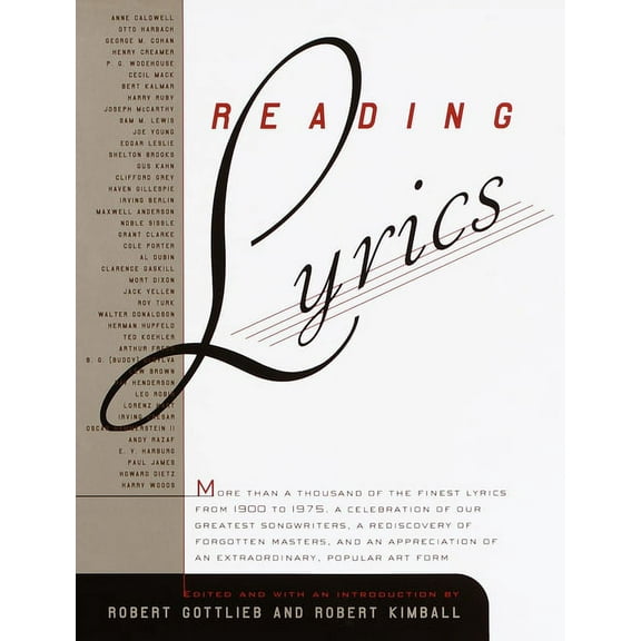 Reading Lyrics: More Than 1,000 of the Twentieth Century's Finest Song Lyrics, (Hardcover)