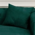 thumbnail image 6 of 83" Velvet Sofa Couch, Large Couch with 2 Removable Pillows and Front Stud Details, 3 Seats Upholstery Sofa for Living Room Bedroom Home Office, Green, 6 of 8