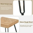 thumbnail image 4 of MAYEERTY Modern Coffee Table with Chevron Pattern & Metal Hairpin Legs, Easy Assembly Tea & Cocktail Table for Living Room, Ash Wood Finish, 4 of 9