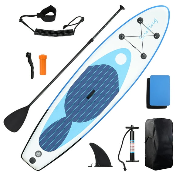 Neinkie Inflatable Stand Up Paddle Board, Camouflage Print Adult Paddleboard, Single Layer PVC Paddle Board with Carry Bag, Hand Pump, Retractable Propeller, Removable Fin