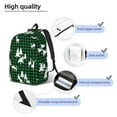 thumbnail image 4 of Rateoe Christmas tree green plaid Pattern Canvas College Laptop Backpack,Travel Daypack,Durable Rucksack Travel Notebook Bag School Backpack Book Bag for Men Women-Small, 4 of 7