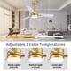 thumbnail image 3 of Ventilador de techo LANMEL de 42" dorado con luz, 6 velocidades y control remoto, 3 of 7