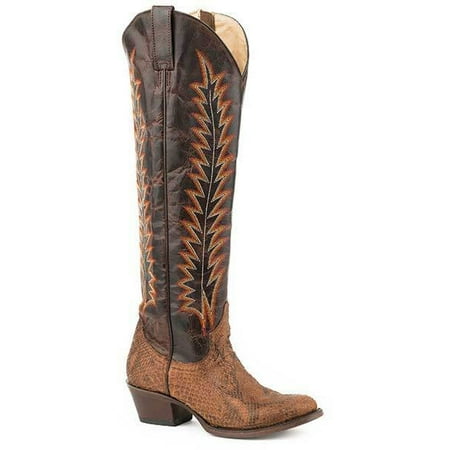 

Women s Stetson Miley Python Boots Handcrafted Brown