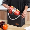 thumbnail image 3 of WRISTBIQUE Reusable Insulated Lunch Cooler Bag with Double Handles Black for Daily Use, 3 of 6
