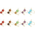 thumbnail image 1 of 10 anillos ajustables de 5 estilos con piedras preciosas mixtas, anillos abiertos con cuentas giratorias y alambre de cobre para mujer, dorados, 1 of 5