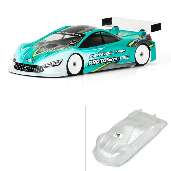 PROTOform 1/10 P63 Light Wght 0.65mm Clr Bdy for 190mm TC PRM158025 Car/Truck  Bodies wings & Decals