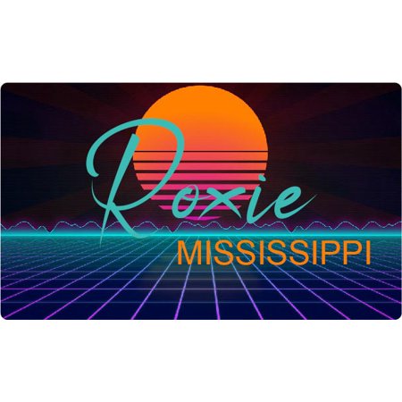 Roxie Mississippi 2 X 1.25-Inch Vinyl Decal Stiker Retro Neon Design