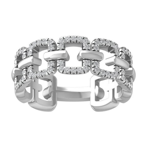 ARAIYA FINE JEWELRY 14K White Gold Round Diamond Band Ring (1/4 cttw, I2-I3 Clarity, I-J Color) Size 10