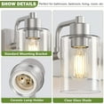 thumbnail image 3 of Bathroom Light Fixtures Bathroom Vanity Light 2-Light Bathroom Lights over Mirror with Clear Glass Shade for Kitchen Living Room Bedroom, 3 of 6