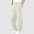 thumbnail image 5 of Men's Casual Pants Men’ s Small Quilted Warm Casual Pants Lined Sweatpants Wide Straight Leg Bottom Sweatpants Joggers Workout High Waisted Yoga With Pockets Beige 3XL, 5 of 7