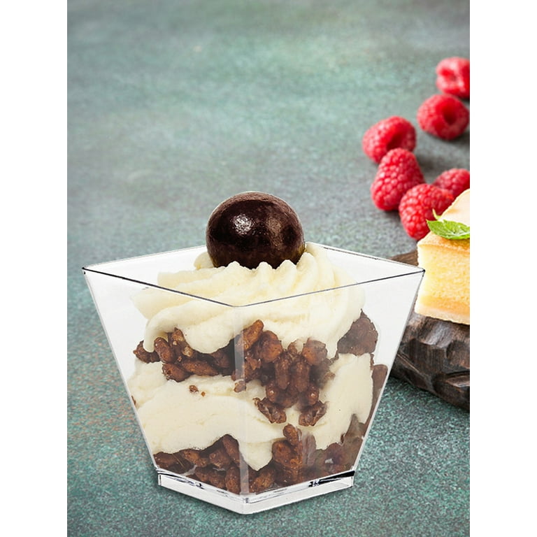 5oz Clear Rectangle Mousse Cup Mini Dessert Cup - 1000 Pcs