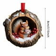 thumbnail image 3 of 1PC Woodland Squirrel Tree Hole Christmas Ornament, Rustic 2D Acrylic Hanging Decor for Tree, Farmhouse Home, and Holiday Party Accents, 3 of 6