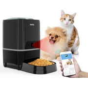 Automatic Pet Feeder with Camera, 6L App Control Smart Food Dispenser, Remote Feeding, 2-Way Audio, Voice Remind, Video Record, 6 Meals a Day for Medium Large Cats Dogs, Compatible with Alexa