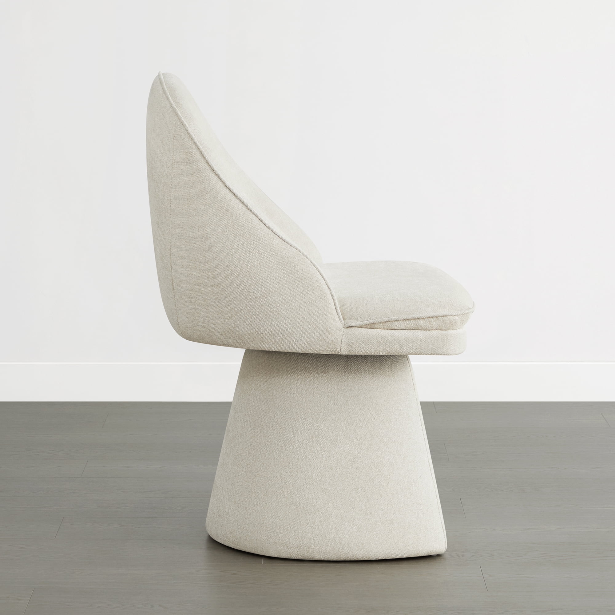 Spruce & Spring Modern 360° Swivel Upholstered Dining Chair with High Back, Single, Linen