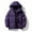 Purple, variant on BLTIBY Women's Winter Warm Puffer Jacket Cropped Zip up Fluffy Quilted Down Jackets with Hood Thicked Lightweight Coat with Pockets Gray XL