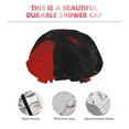 thumbnail image 3 of Kdxio Black Dog Red Background Print Shower Cap for Women,Elastic and Reusable,Double Waterproof Layers Bathing Hat, 3 of 6