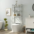 thumbnail image 2 of Costway Over-The-Toilet Storage Shelf Space Saving Metal Bathroom Organizer Hooks White, 2 of 9