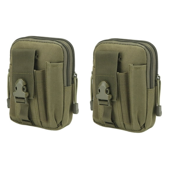 FHBVT 2pcs Outdoor Military Sports Tactic Waist Bag, Waterproof Durable Molle Pouch, Adjustable Waist Belt for Mobile Phones Tools Gadgets, Multifunctional Storage Bag for Travel Outdoor Activities